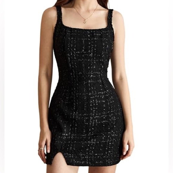 NWT! Perfect for fall ~ B Darlin Black Tweed Midi Dress size 4 - Picture 1 of 5